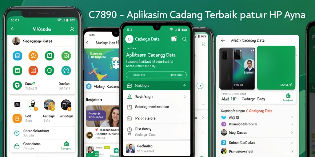 Tampilan antarmuka C7890 dengan fungsi cadangan data yang intuitif.