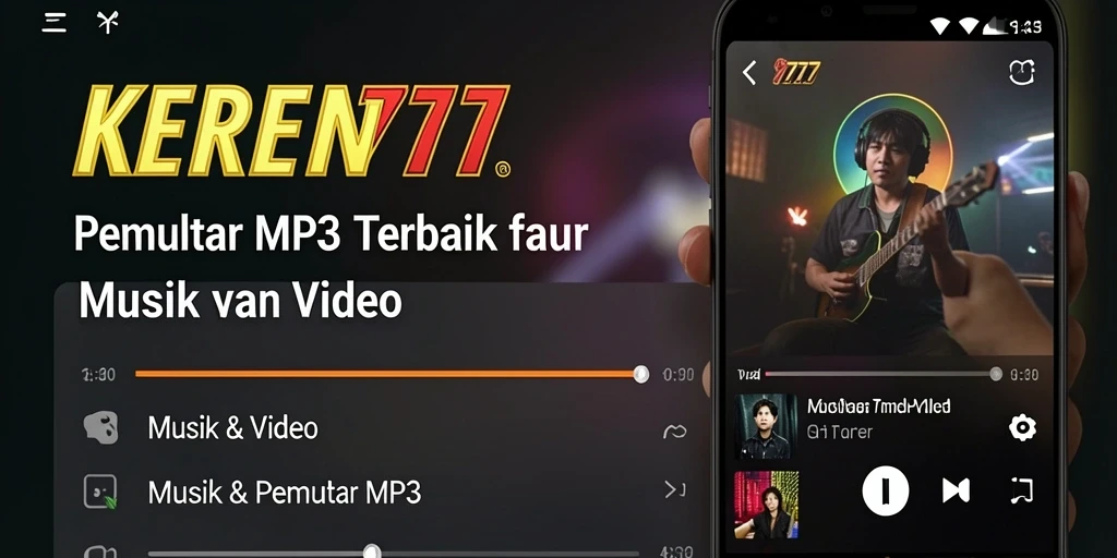 Tampilan antarmuka KEREN777 yang modern dan bersih untuk Pemutar MP3.