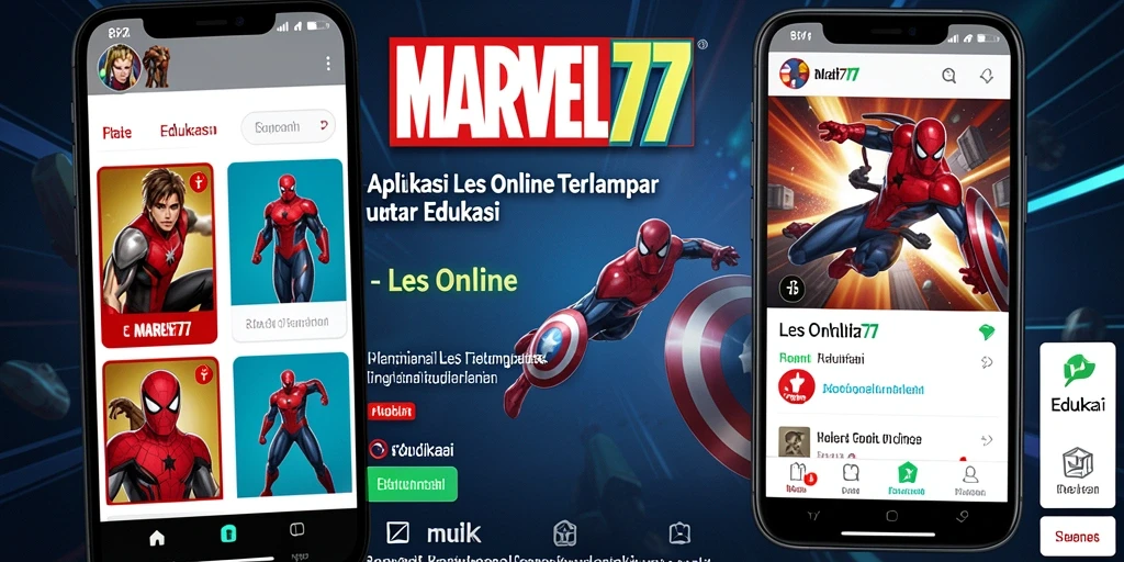 Tampilan antarmuka aplikasi Les Online MARVEL77 yang modern dan mudah digunakan.