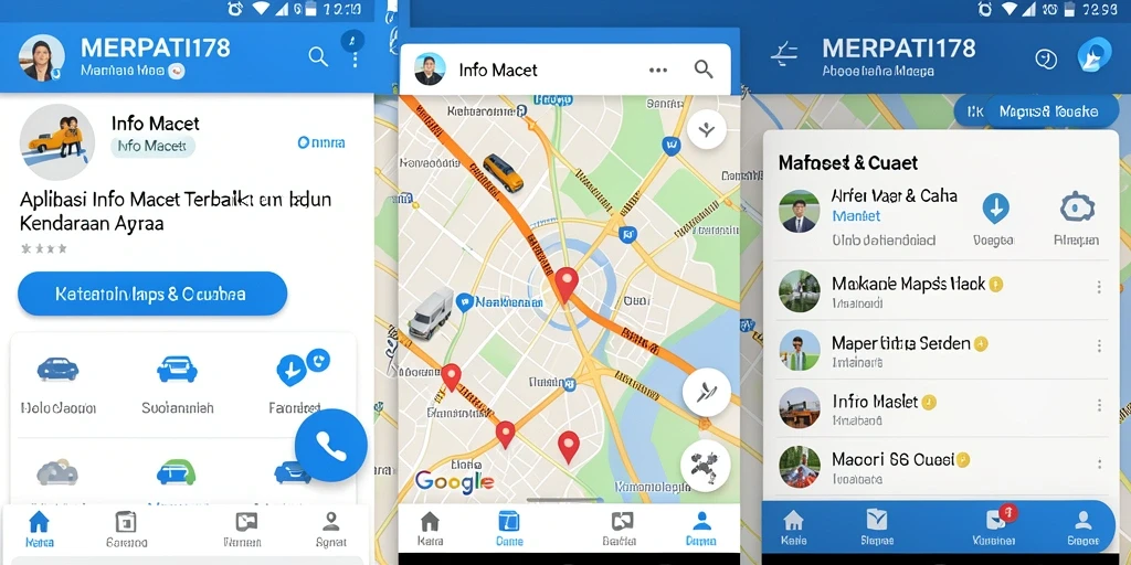 Antarmuka pengguna MERPATI178 yang menampilkan status lalu lintas.
