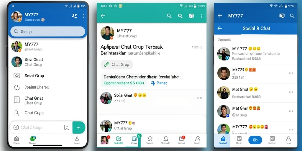 Tampilan antarmuka MY777 yang menarik dan fungsional untuk Chat Grup.