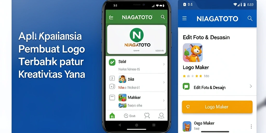 Antarmuka aplikasi NIAGATOTO untuk pembuatan logo yang interaktif dan mudah digunakan.