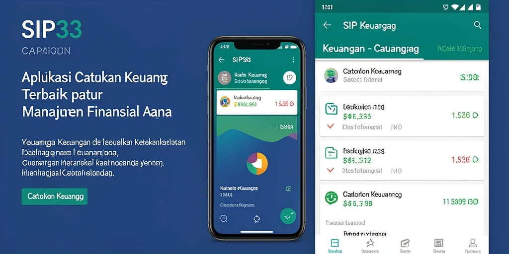 Tampilan antarmuka SIP33 yang sederhana dan mudah digunakan untuk Catatan Keuangan.