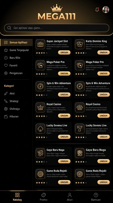 Tampilan katalog aplikasi mega111